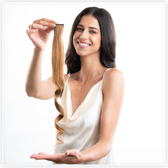 Clip in Hair Streaks| Colored Hair Extensions For Women  HairOriginals 10 Inch Golden Blonde 