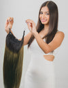 Highlighted Halo Hair Extensions |Volumizers & Clip-in Hair Extensions  HairOriginals Minty Mint. 14 Inch Natural Wavy