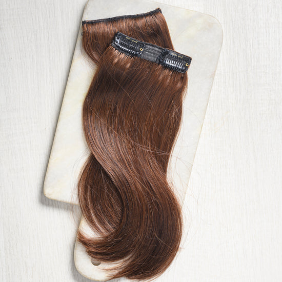 Side Patches | Pair of Hair Extensions  HairOriginals Medium Brown Wavy 10 Inch