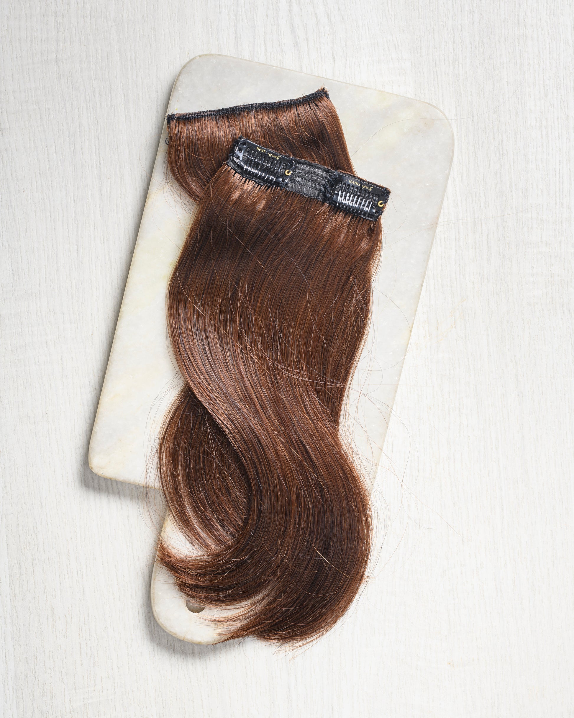 Side Patches | Pair of Hair Extensions  HairOriginals Medium Brown Wavy 10 Inch